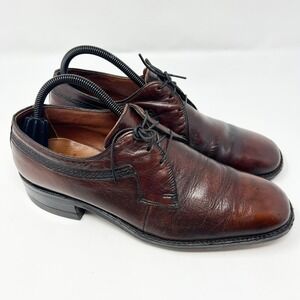 Freeman Men's Size 8D Vintage FreeFlex Brown Soft Leather Apron Toe Oxfords
